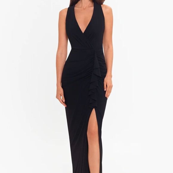 NWT Betsy & Adam Bobbi black gown - Picture 1 of 7